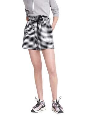 Rag & Bone Camille Gingham Shorts Size 4 Black And White 99% Cotton A003043